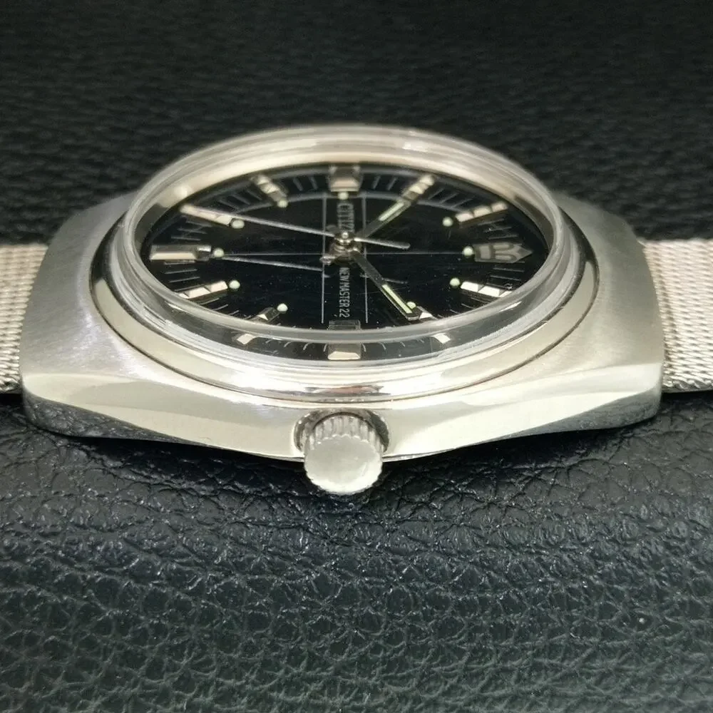 Vintage 1988 Citizen Manual Wound Mens Silver Watch & Silver accents